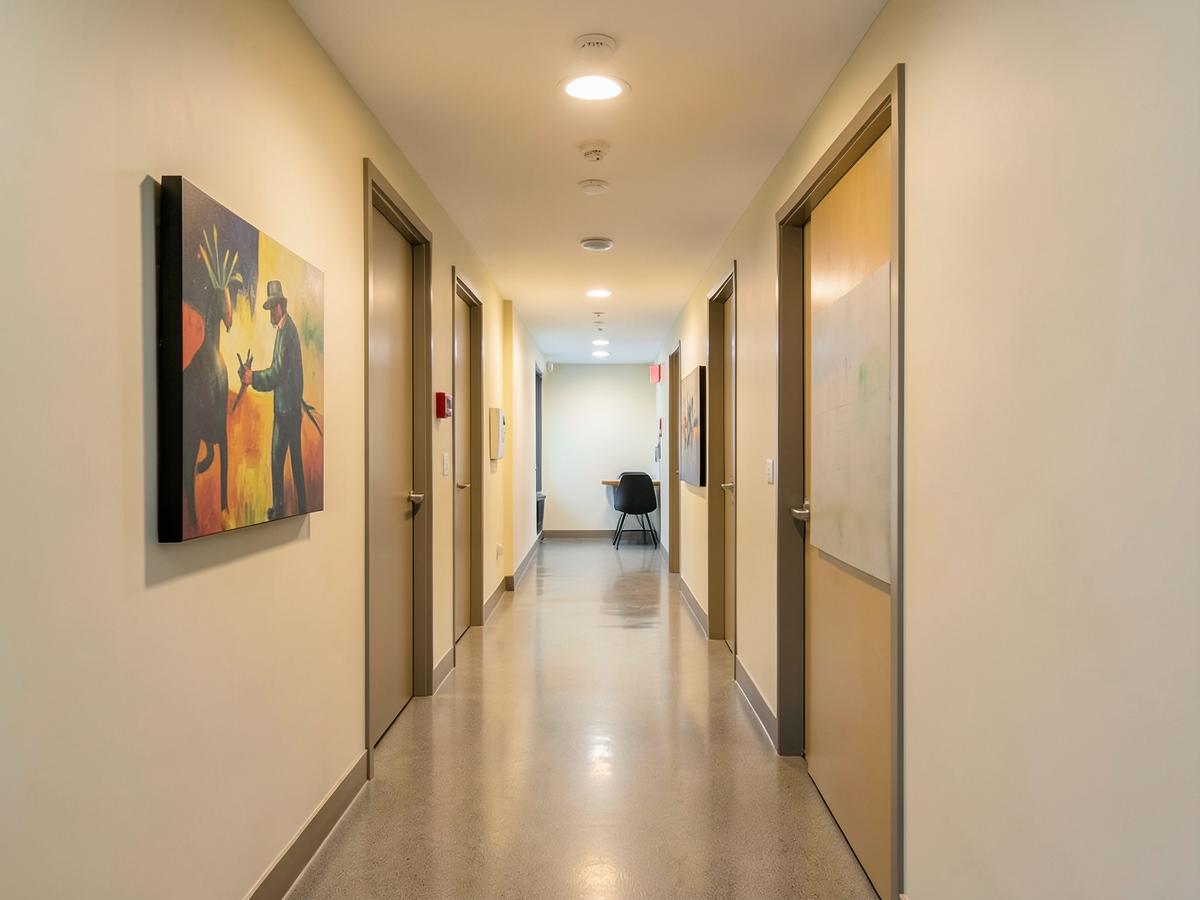 Apartment building corridor freshly painted